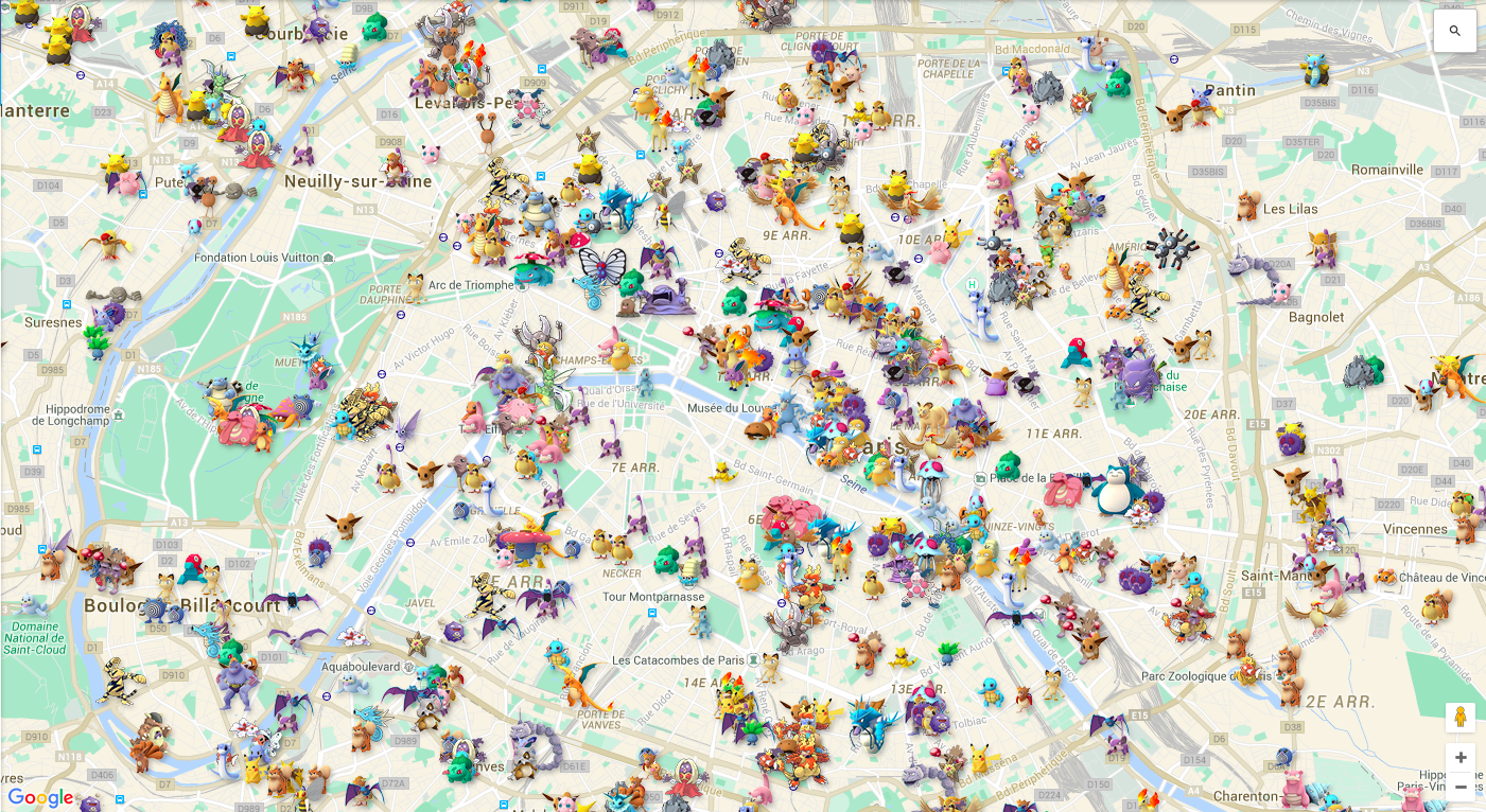 ポケモンゴー地図 近所のポケモンを探す ライブレーダーを